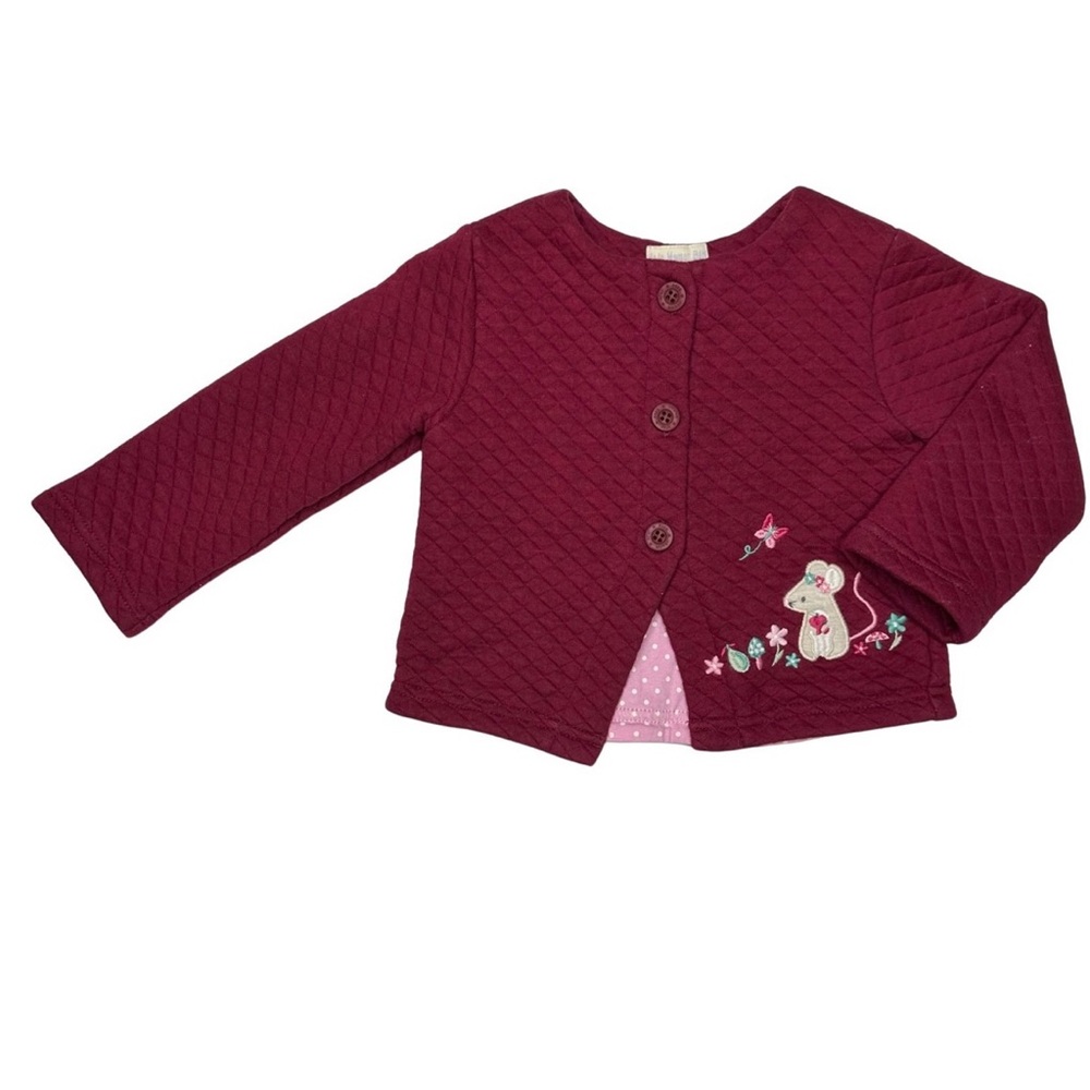 Jojo Maman Bebe Mouse Quilted Cardigan